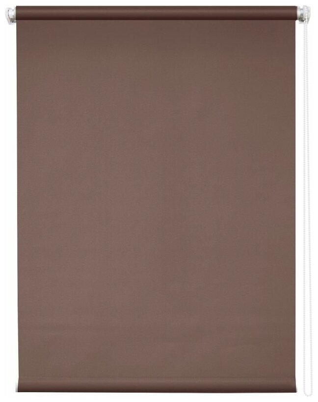 Рулонная штора 160х175 Плайн темно-коричневый - фотография № 13