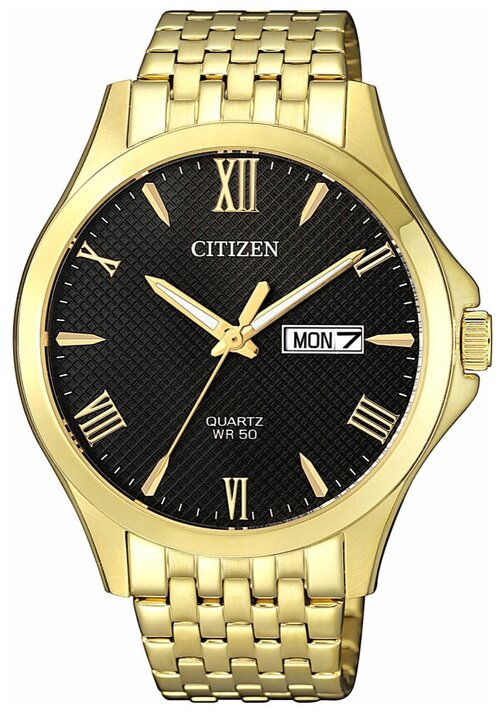 Наручные часы CITIZEN Basic BF2022-55H, черный, золотой