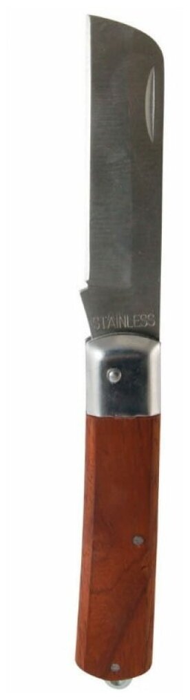 Нож электрика НЭ-01, 205 мм, деревянная рукоятка "МастерЭлектрик" TDM - фотография № 2
