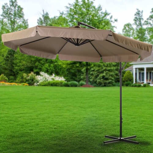 Зонт садовый 3х3 м, коричневый, с регулировкой высоты и наклона, Green Days