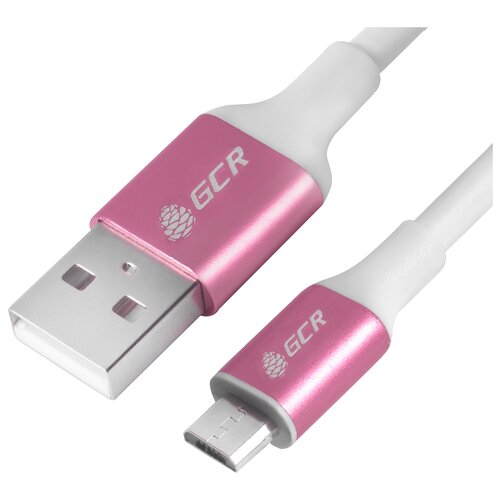 фото Кабель greenconnect usb - microusb (gcr-ua14 1.5m) 1.5 м белый/розовый