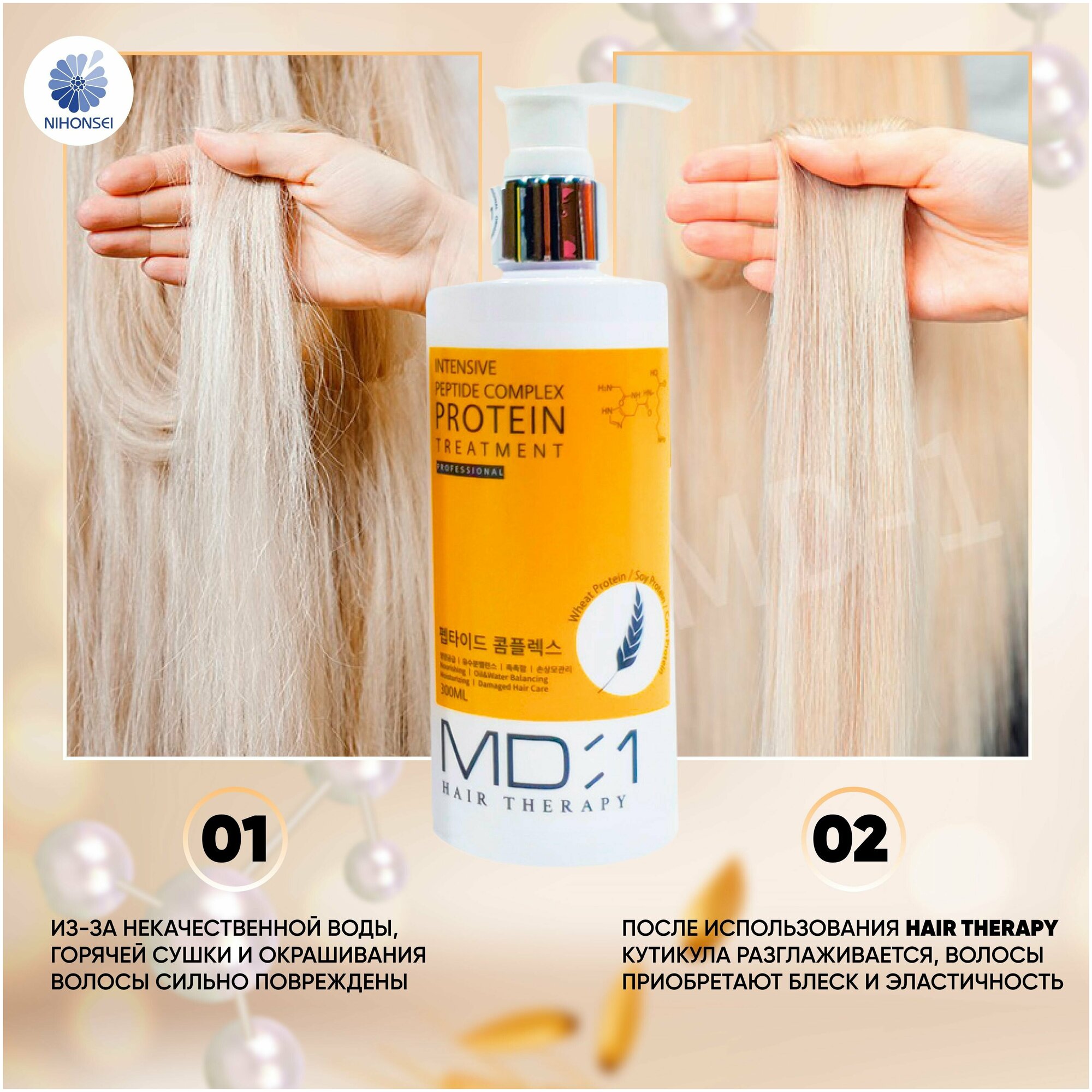 Кондиционер для волос с пептидным комплексом и протеинами MD:1 Intensive Peptide Protein Treatment 300 мл