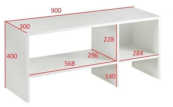 Тумба под ТВ 1 , 900х400х300, Белый - фотография № 2
