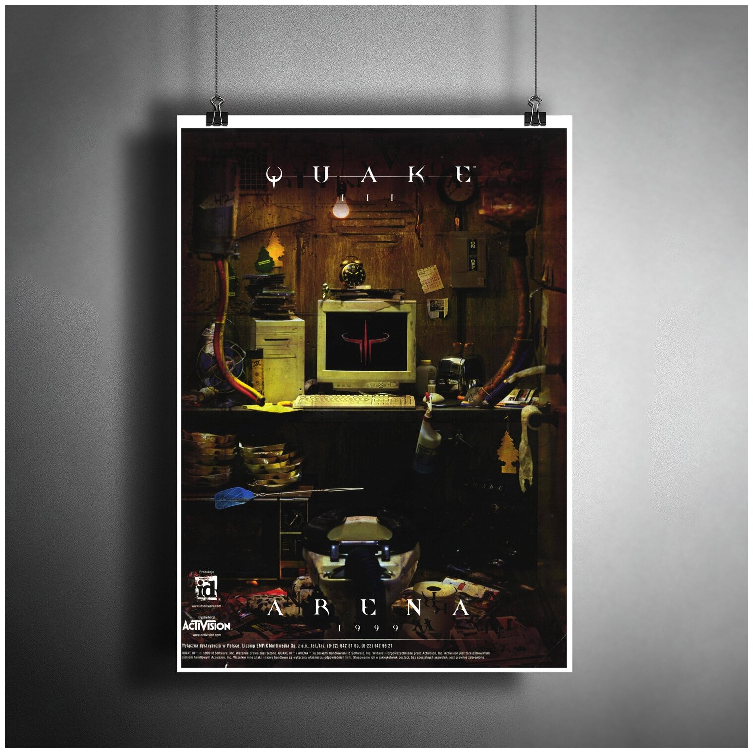 Постер плакат для интерьера "Компьютерная игра "Quake". Игра - Шутер"/ Декор дома, офиса, бара. A3 (297 x 420 мм)