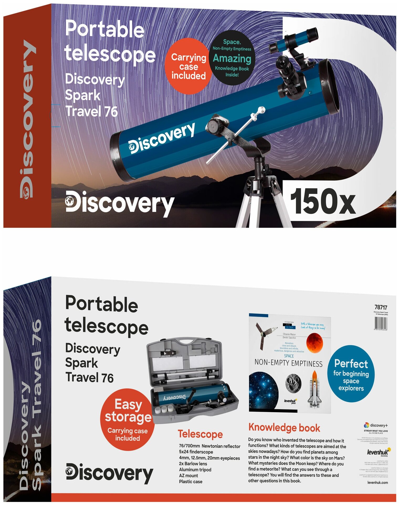 Телескоп Discovery Spark Travel 76 с книгой