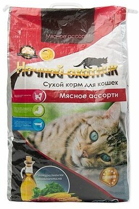 Ночной Охотник сухой для кошек Мясное ассорти 10кг Премиум - фотография № 3