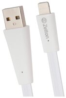 Кабель Zetton Flat Wide USB - Lightning 1 м белый