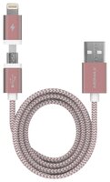 Кабель MOMAX Elite Link 2 in 1 Cable (DL4) 1 м розовое золото