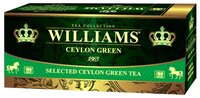 Чай зеленый Williams Ceylon green в пакетиках, 25 шт.