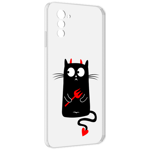 Чехол MyPads Кот демон для UleFone Note 12 / Note 12P задняя-панель-накладка-бампер