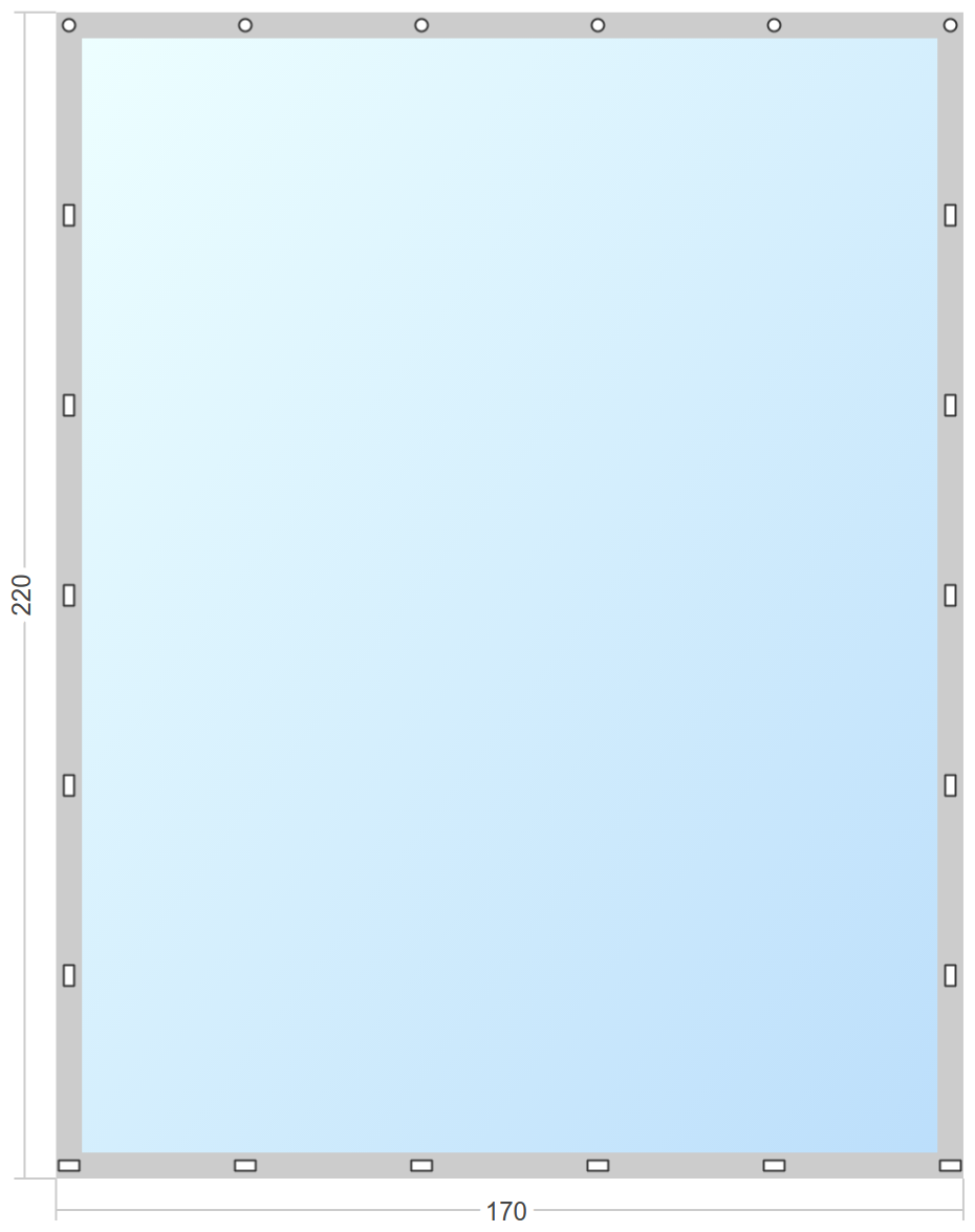 Мягкое окно Софтокна 170х220 см съемное, Скоба-ремешок, Прозрачная пленка 0,7мм, Серая окантовка, Комплект для установки - фотография № 3
