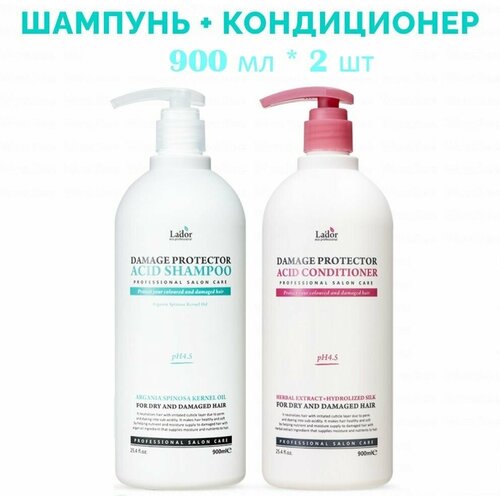 Lador Набор Damage Protector Acid Shampoo & Damage Protector Acid Conditioner Set бесщелочной шампунь для волос lador damage protector 900 мл