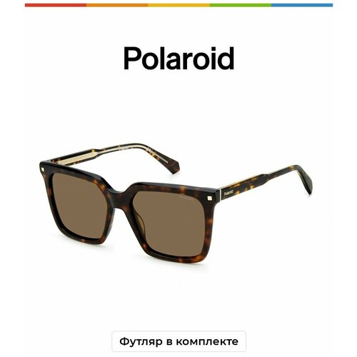Солнцезащитные очки Polaroid Polaroid PLD 4115/S/X 086 SP PLD 4115/S/X 086 SP, коричневый солнцезащитные очки polaroid круглые оправа металл для женщин черный
