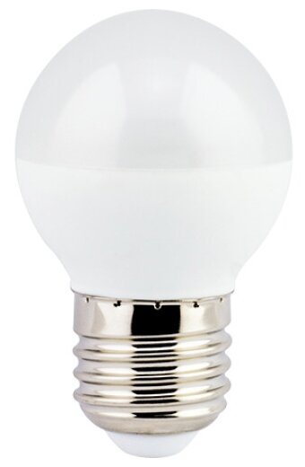 1 штука. Светодиодная лампа Ecola globe LED 7,0W G45 220V E27 6500K шар (композит) 75x45