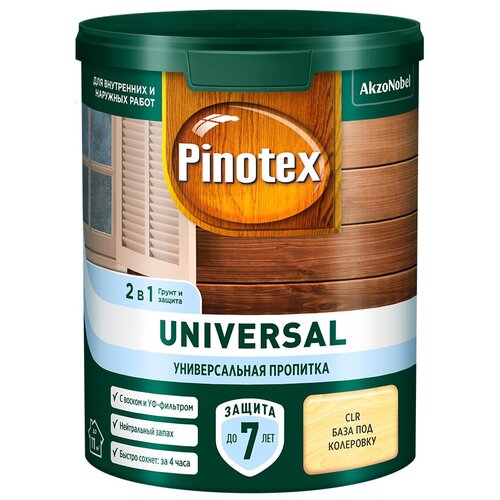 Антисептик Pinotex Universal 2 в 1 декоративный для дерева бесцветный 0,9 л