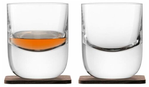 Набор из 2 стаканов Renfrew Whisky с деревянными подставками 270 мл, LSA International