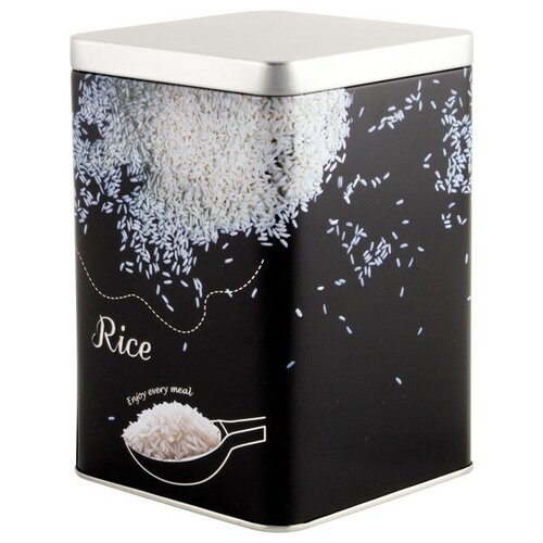 Банка для продуктов mallony рис 1л квадратная жесть 957₽