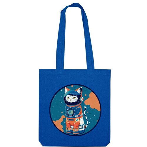 Сумка шоппер Us Basic, синий мужская футболка японский кот космонавт m красный