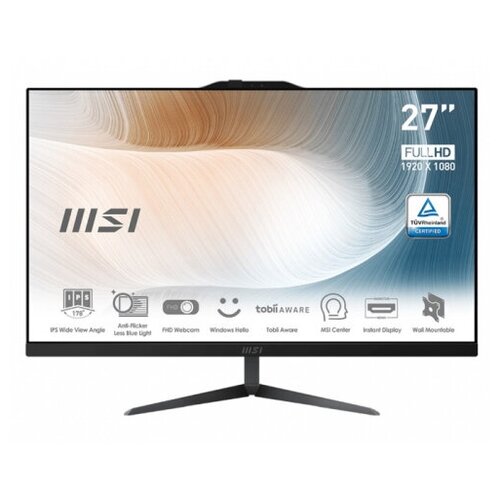 Моноблок MSI Modern AM272 12M-234XRU 27 Full HD i5 1240P 17 8Gb 1Tb SSD250Gb noOS GbitEth WiFi BT 120W Cam черный 1920x1080 7922600₽