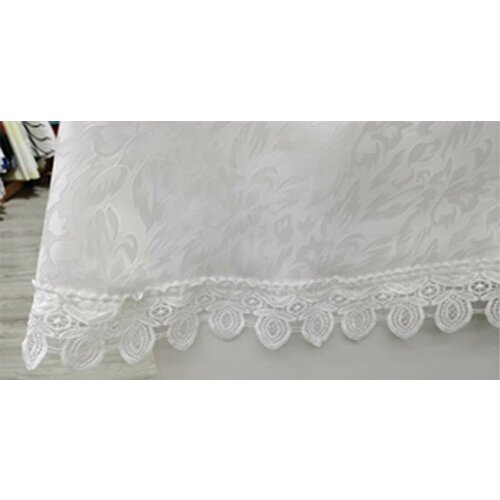 CELLTIX Скатерть круглая d 160см полиэстер белая с кружевным краем арт 757711 1073₽