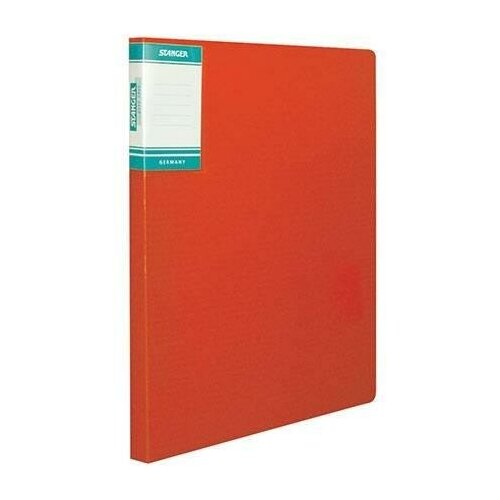 Папка-скоросшиватель STANGER HOR LINES, красная, пластик 700 мкм, карман для маркировки и внутренний