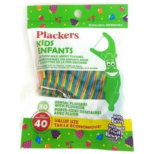 Plackers Kids Enfants Плакер - зубочистка (зубная нить) детская, 40шт