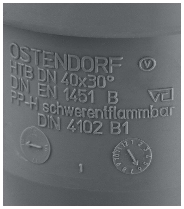 Отвод канализационный 40х30 град. | код 111110 | Ostendorf ( 1шт )