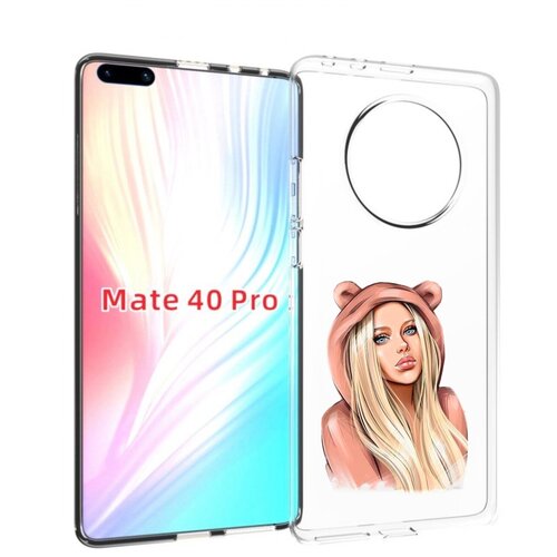 Чехол MyPads блондинка-в-капюшоне женский для Huawei Mate 40 Pro (NOH-NX9) задняя-панель-накладка-бампер чехол mypads блондинка с ушками женский для huawei mate 40 pro noh nx9 задняя панель накладка бампер