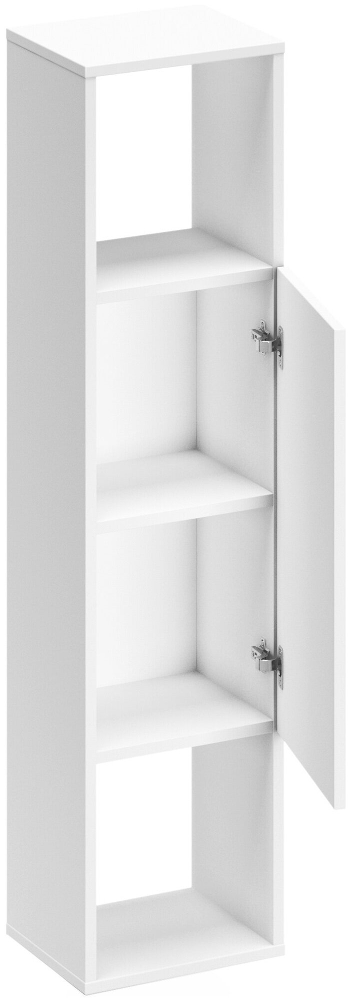 Шкаф пенал с дверцей ALEROBOSS Block 6. Цвет: белый. Стеллаж с ящиками - фотография № 6