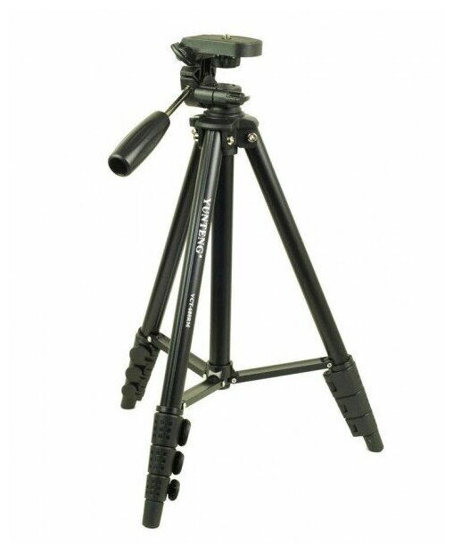 Трипод-штатив YUNTENG VCT-680, напольный для фото/видеокамер, 300-1420мм, черный