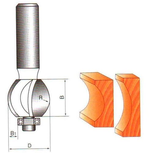 фреза globus 1010 r8 пазовая галтельная Фреза Globus 1015 R8 кромочная галтельная