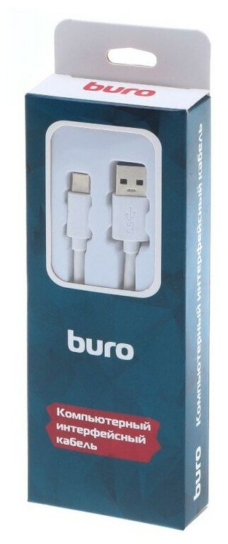 Кабель BURO USB 3.0 A(m), USB Type-C (m), 1.8м, белый [bhp usb-tpc-1.8w] - фото №6