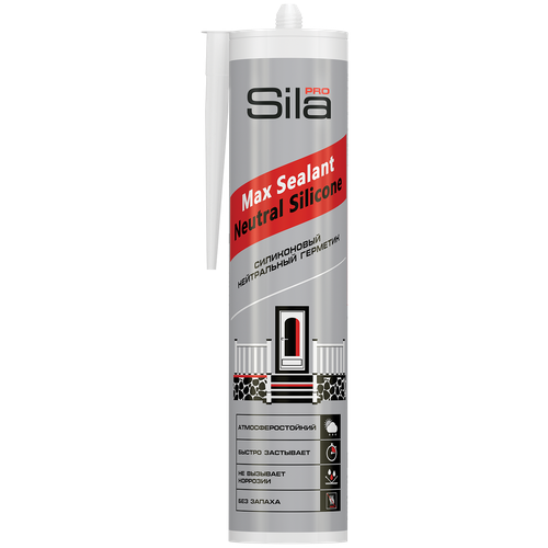 Sila PRO Max Sealant Neutral Silicone, силиконовый нейтральный герметик, бесцветный, 290 мл