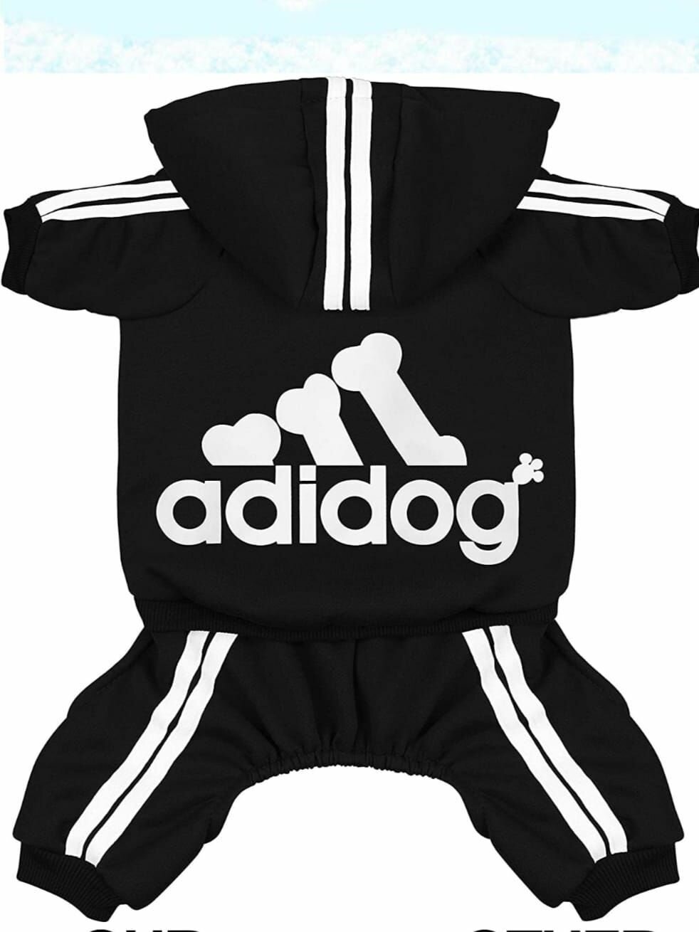 Комбинезон для собак мелких и средних пород спортивный с капюшоном