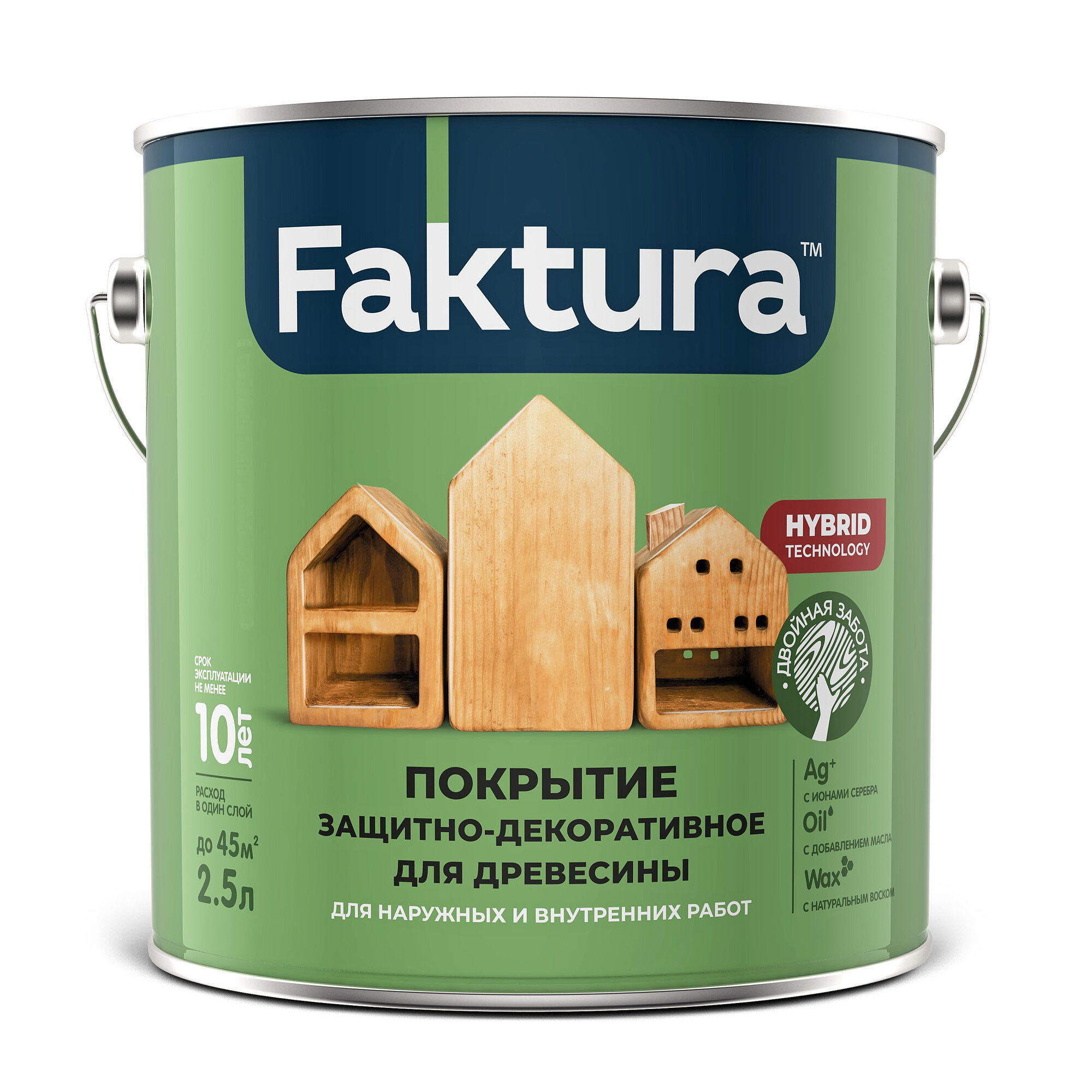 Покрытие FAKTURA защитно-декоративное для древесины орегон ведро 25 л
