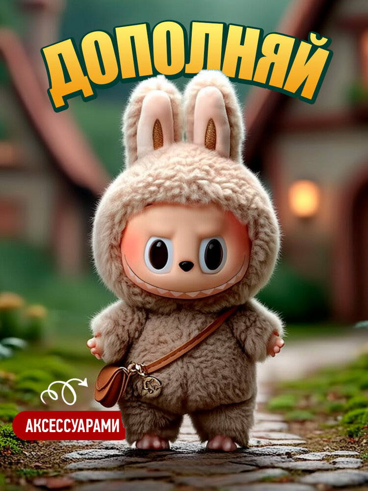 Игрушка Pop Mart "Лабуба" PREMIUM, искусственный мех и текстиль, ручная работа — фото 1