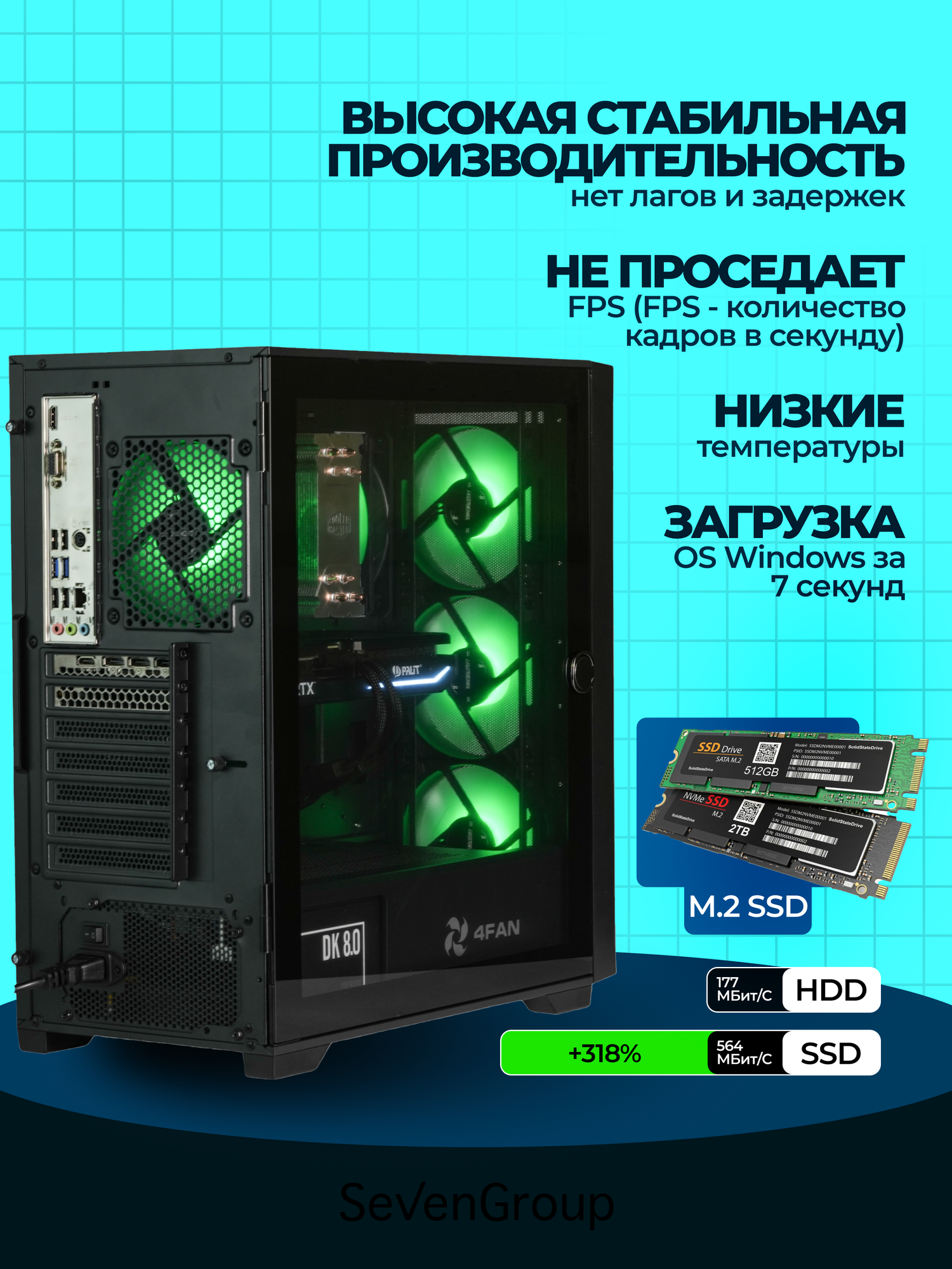 Системный блок игровой мощный для компьютера ПК (AMD RYZEN 5 3600, GTX 1660S 6ГБ, ОЗУ 16ГБ, SSD 512GB) — фото 1