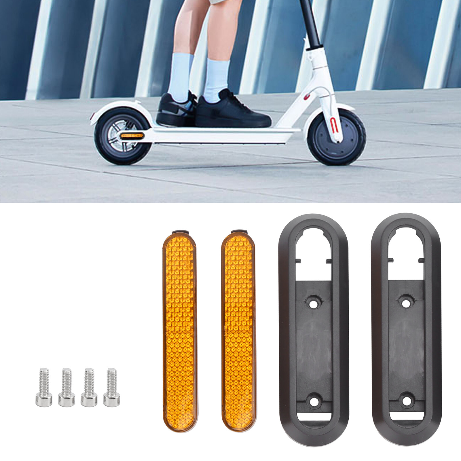 Электроскутеры Xiaomi Скутер заднего колеса декоративная крышка отражающая полоса с винтами для Xiaomi M365/Pro/Pro2