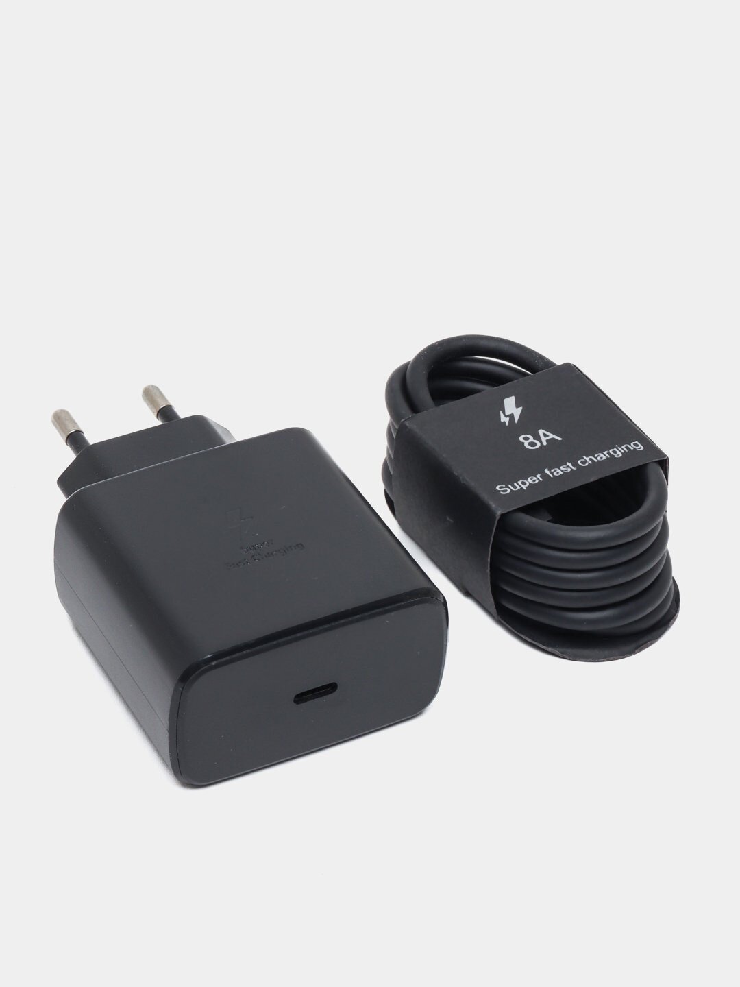 Быстрое зарядное устройство Samsung 45 Вт, адаптер USB-C, кабель Type-C to Type-C — фото 1