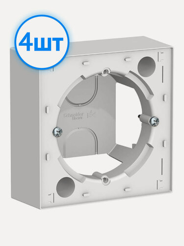 Изображение товара Коробка Systeme Electric AtlasDesign для наружного монтажа IP20 белая ATN000100 (комплект из 4 шт.)
