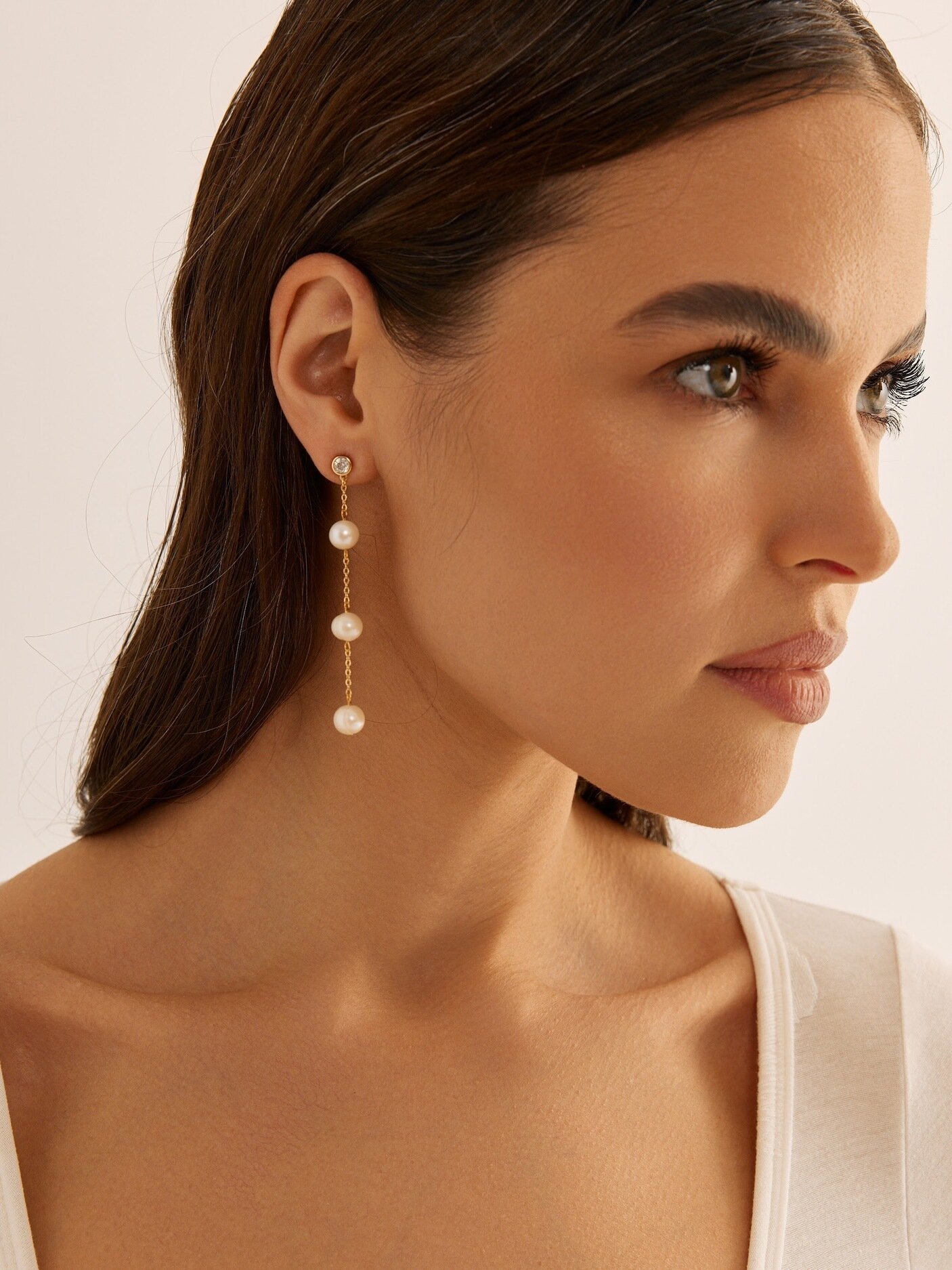 Серьги Edalin JEWELRY, жемчуг пресноводный культивированный, размер 70 мм, золото