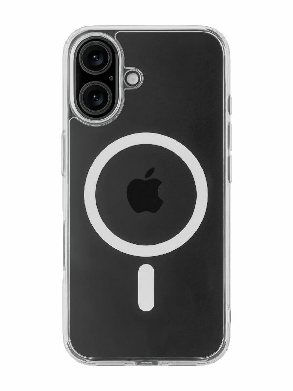 Чехол для смартфона iPhone 16 защитный uBear Real Mag Case Clear / силиконовая прозрачная накладка с поддержкой MagSafe