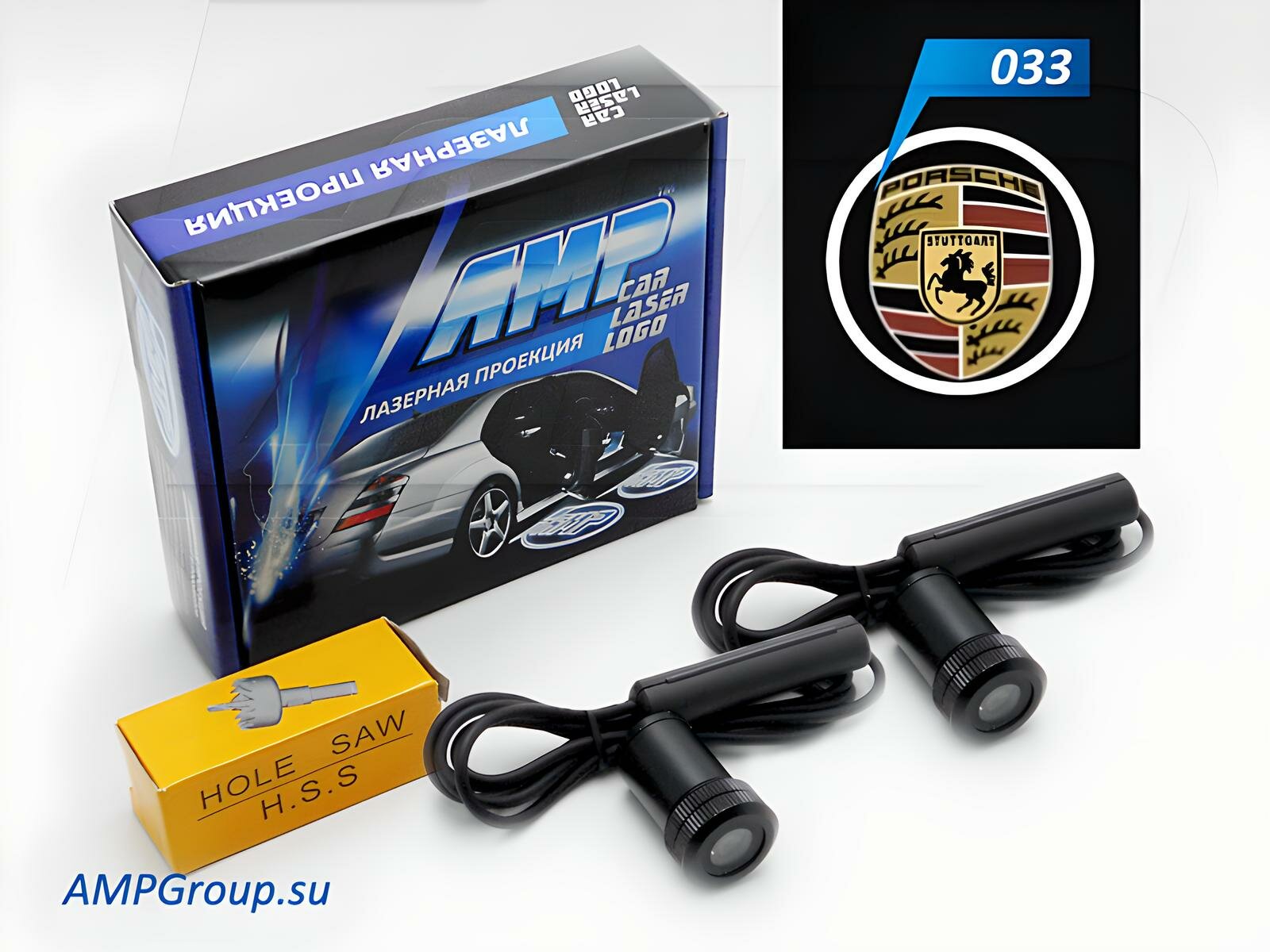 Лазерная проекция логотипа для установки в дверь авто 033 PORSCHE