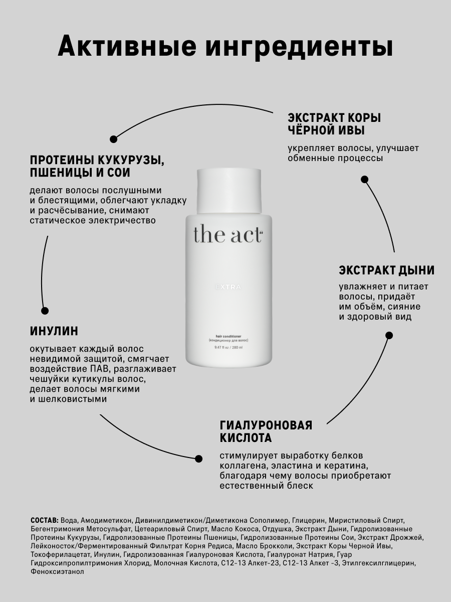 Кондиционер для волос The Act серия EXTRA, 280 мл — фото 1