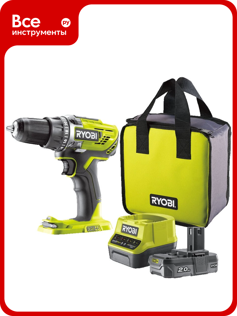 Компактная дрель-шуруповерт Ryobi ONE+ R18DD3-120S 5133003347