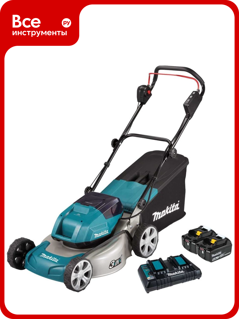 Аккумуляторная газонокосилка Makita LXT DLM460PT2