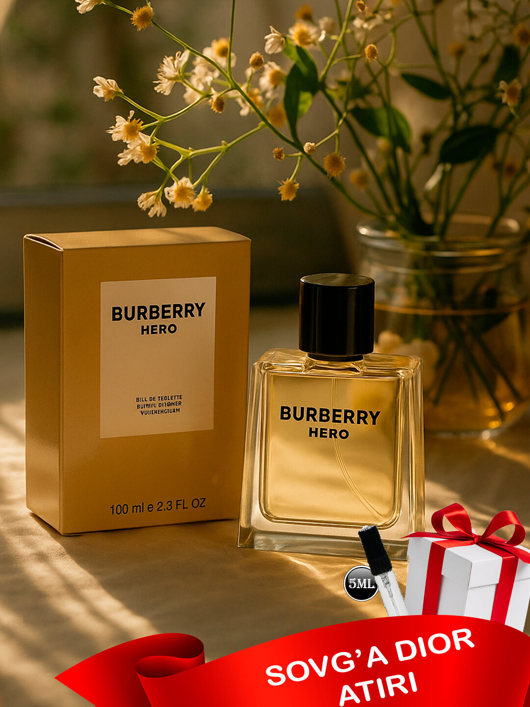 Духи Burberry Hero 100мл+Пробник духов Dior 5 мл в подарок