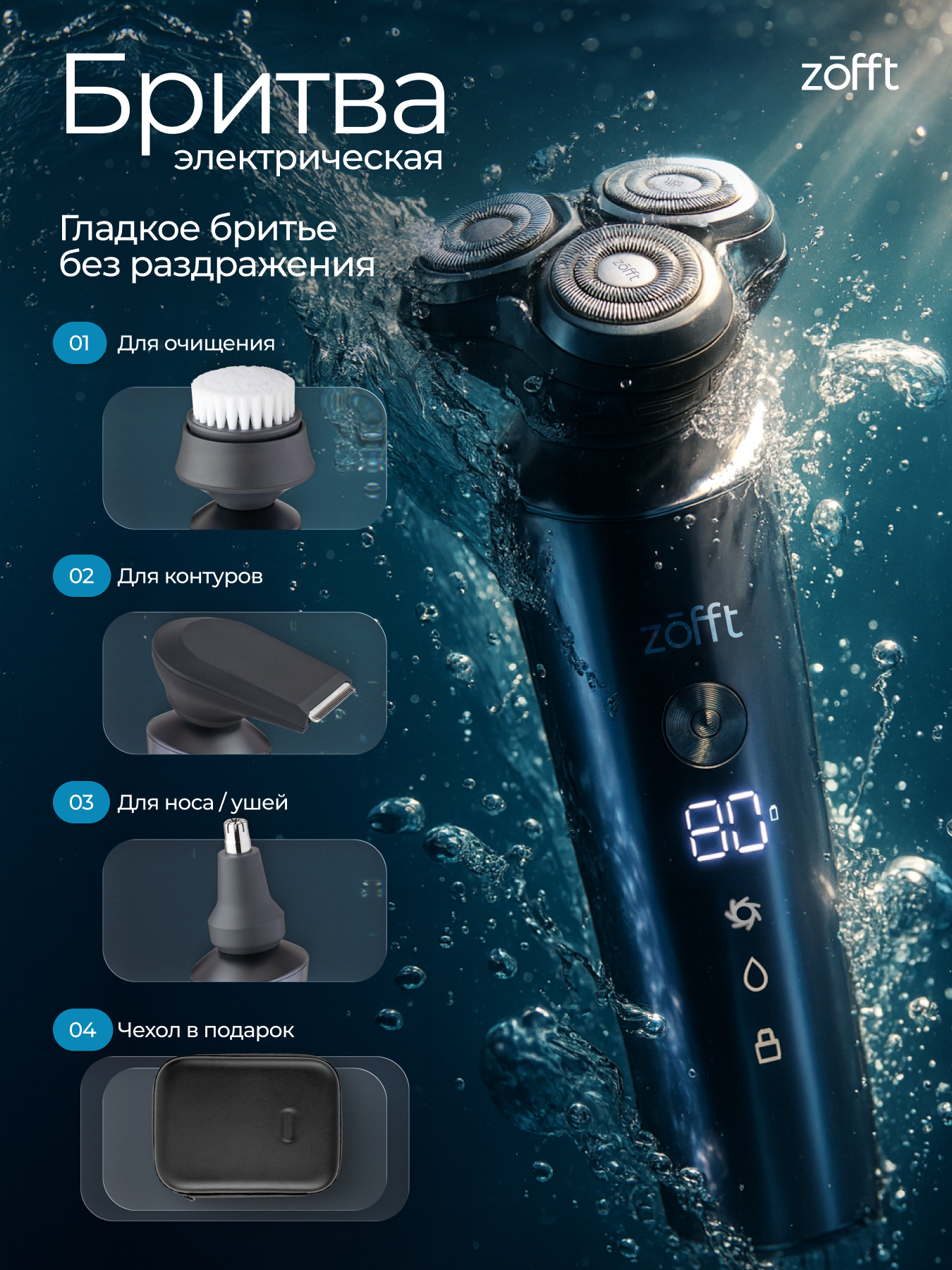 Подарочный бритвенный набор Zofft KIt Special M5 (RS-202CRK), влагозащита IPX7, Type C