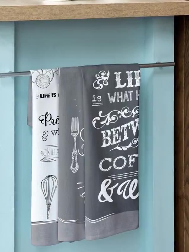 Унисон Полотенце кухонное вафельное 3 шт 45х60, Хлопок 100% Loft Cafe — фото 1