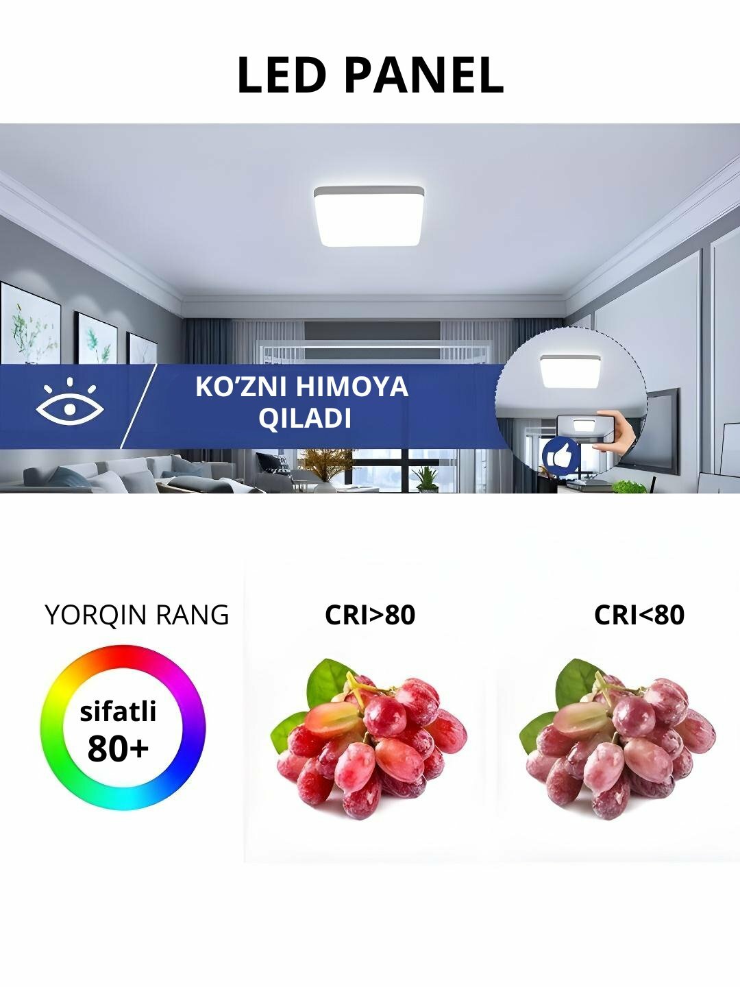 LED потолочная панель-люстра, белая, в 2 формах Диаметр 16 см - 24W, Белый — фото 1